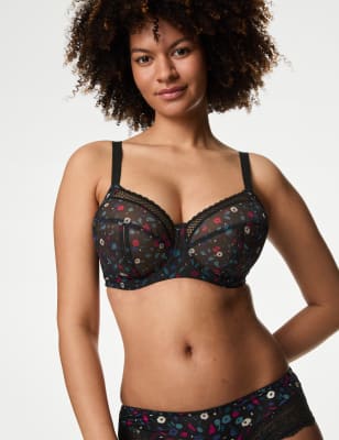 

Womens M&S Collection Mesh Wired Extra Support Bra F-J - Black Mix, Black Mix