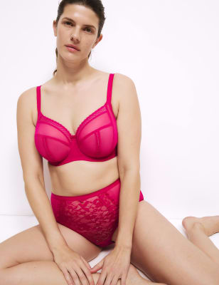 

Womens M&S Collection Mesh Wired Extra Support Bra (F-J) - Cyclamen, Cyclamen