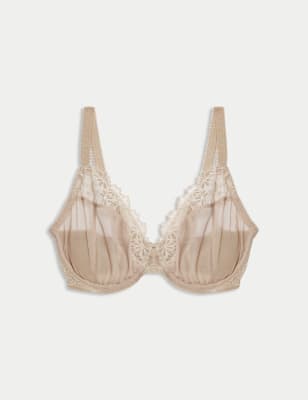 

Womens M&S Collection Daisy Embroidered Wired Plunge Bra F-H - Rose Quartz, Rose Quartz