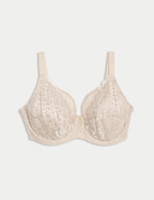 

Womens M&S Collection Amelia Lace Natural Lift Wired Full Cup Bra (F+) - Opaline, Opaline