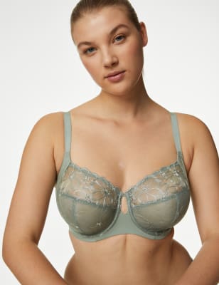 

Womens M&S Collection Embrace Wired Extra Support Bra F-J - Dusty Green, Dusty Green