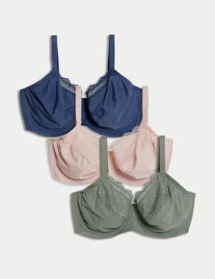 

Womens M&S Collection 3pk Wired Full Cup Minimiser Bras C-H - Blackcurrant, Blackcurrant