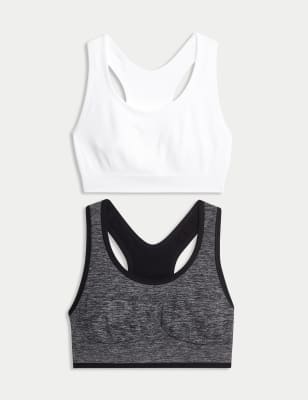 

Womens Goodmove 2-tlg. Nahtloser Sport-BH für mittleren Halt - Black Mix, Black Mix