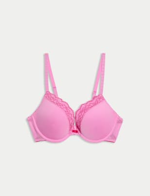 

Womens M&S Collection Lace Wired Push-Up Bra A-E - Pink, Pink