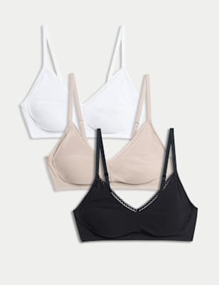 

M&S Collection Pack de 3 sujetadores de copa completa sin arosWomens - Black Mix, Black Mix