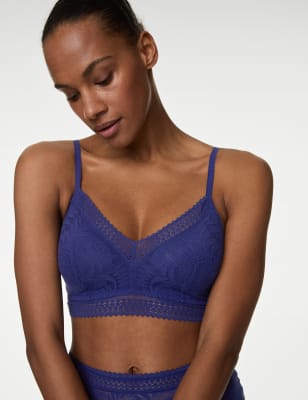 

Womens M&S Collection Flexifit™ Lace Non Wired Bralette - Bright Indigo, Bright Indigo