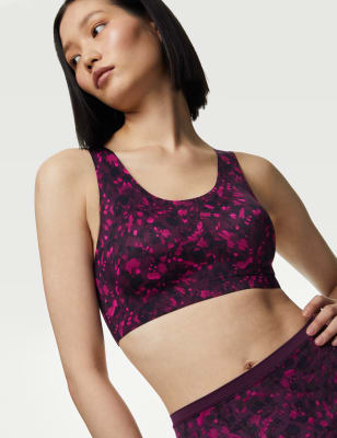 

Womens Body Flexifit™ Non-Wired Printed Crop Top - Blackcurrant, Blackcurrant