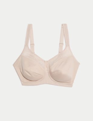 

Womens M&S Collection Cotton Blend & Lace Non Wired Total Support Bra B-H - Opaline, Opaline