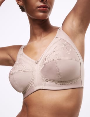 

Womens M&S Collection Total Support Embroidered Full Cup Bra B-G, Mushroom