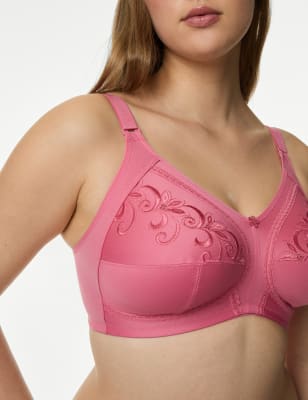 

Womens M&S Collection Total Support Embroidered Full Cup Bra B-G - Bright Rose, Bright Rose