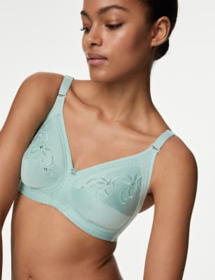 

Womens M&S Collection Total Support Embroidered Full Cup Bra B-G - Dusted Mint, Dusted Mint