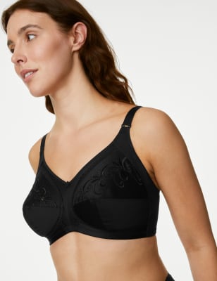 

Womens M&S Collection Total Support Embroidered Full Cup Bra GG-K - Black, Black