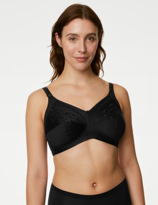 

Womens M&S Collection Total Support Embroidered Full Cup Bra B-G - Black, Black
