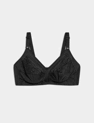 

Womens M&S Collection Total Support Embroidered Full Cup Bra B-G - Black, Black