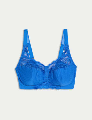 

Womens M&S Collection Bügelloser BH mit starkem Halt und Spitze „Amelia“ (B-H) - Blue, Blue