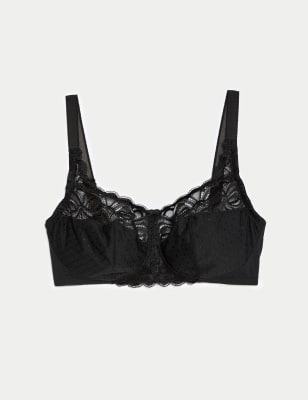 

Womens M&S Collection Amelia Lace Non Wired Total Support Bra B-H - Black, Black