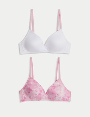 

Womens M&S Collection 2pk Padded First Bras (AA-D) - Pink Mix, Pink Mix