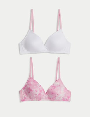 

M&S Collection Pack de 2 primeros sujetadores con relleno (para copa AA-D)Womens - Pink Mix, Pink Mix