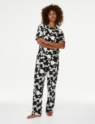 

Womens Body by M&S Cotton Modal Star Print Pyjama Set - Black Mix, Black Mix