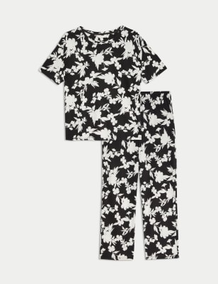 

Womens Body by M&S Cotton Modal Star Print Pyjama Set - Black Mix, Black Mix