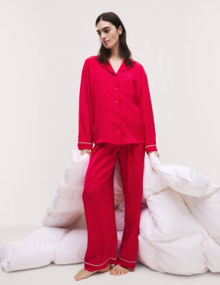 

Womens M&S Collection Dream Satin™ Pyjama Set - Hot Pink, Hot Pink