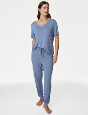 

Womens Body by M&S Body Soft™ Lace Detail Lounge Joggers - Slate Blue, Slate Blue