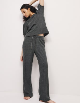 

Womens M&S Collection Cosy Waffle Pyjama Bottoms - Charcoal, Charcoal