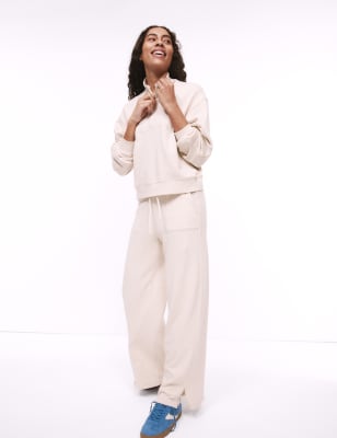 

Womens B by Boutique Pure Cotton Wide Leg Lounge Joggers, Oatmeal