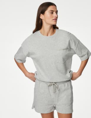 

Womens Body by M&S Pure Cotton Lounge Set - Grey, Grey