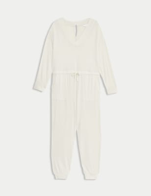 

Womens B by Boutique Cuffed Hem Lounge Onesie - Ivory, Ivory