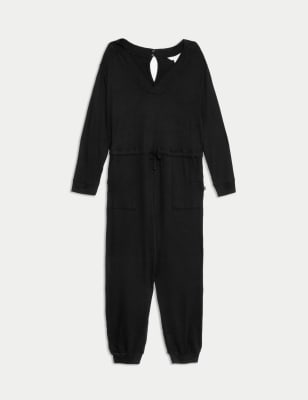 

Womens B by Boutique Cuffed Hem Lounge Onesie - Black, Black