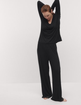 

Womens Body by M&S Body Soft Lace Trim Pyjama Set - Black, Black