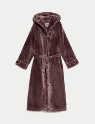 

Womens Rosie Fleece Hooded Dressing Gown - Mole, Mole