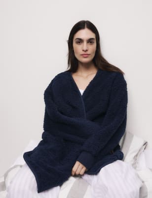 

Womens M&S Collection Teddy Fleece Dressing Gown - Navy, Navy