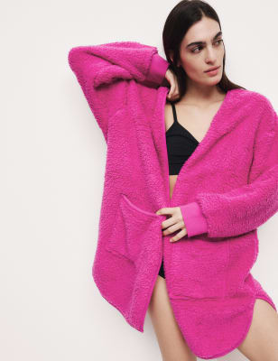 

Womens M&S Collection Teddy Fleece Dressing Gown - Fuchsia, Fuchsia