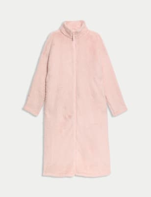 

Womens M&S Collection Fleece Full Zip Dressing Gown - Pink, Pink