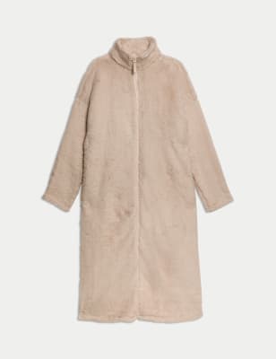 

Womens M&S Collection Fleece Full Zip Dressing Gown - Fawn, Fawn