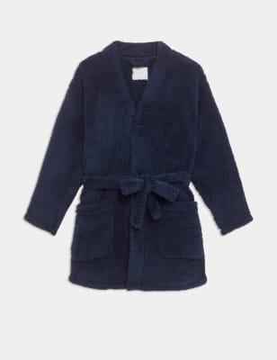 

Womens M&S Collection Teddy Borg Wrap Lounge Cardigan - Navy, Navy