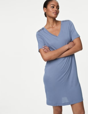 

Womens Body by M&S Body Soft™ Lace Detail Nightdress - Slate Blue, Slate Blue