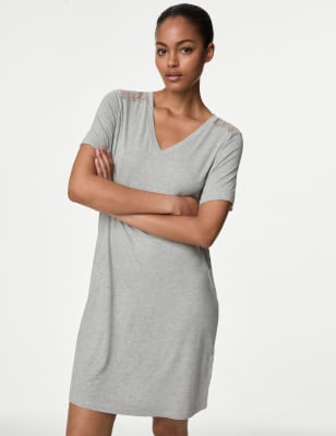 

Womens Body by M&S Body Soft™ Lace Detail Nightdress - Grey, Grey