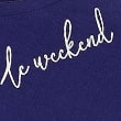 Cotton Le Weekend Slogan Pyjama Top, INDIGO MIX, swatch
