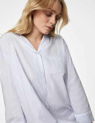 

Body by M&S Camisón 100% algodón Cool Comfort™ de rayasWomens - Light Blue, Light Blue