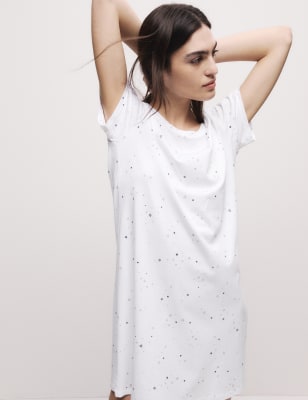 

Womens M&S Collection Cool Comfort™ Star Nightdress - White Mix, White Mix