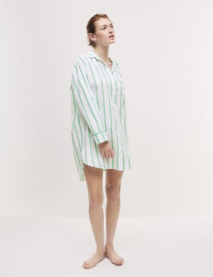 

Womens Body by M&S Cool Comfort™ Striped Nightshirt - Emerald, Emerald