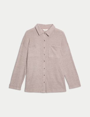 

Womens M&S Collection Cosy Waffle Shacket - Nutmeg, Nutmeg