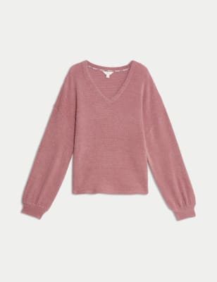 

Womens Body by M&S Feather Knit Lounge Sweatshirt - Dusty Pink, Dusty Pink