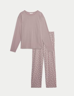 

Womens M&S Collection Pure Cotton Printed Pyjama Set - Mushroom, Mushroom