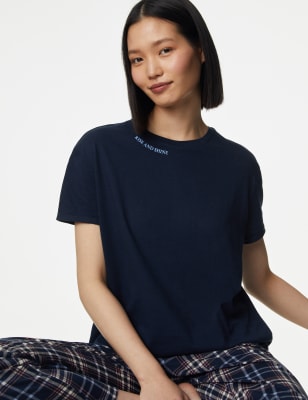 

Womens M&S Collection Pure Cotton Pyjama Set - Navy Mix, Navy Mix