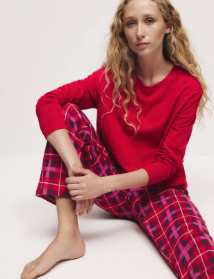 

Womens M&S Collection Pure Cotton Print Pyjama Set - Red Mix, Red Mix