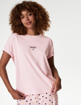 

Womens M&S Collection Pure Cotton Print Pyjama Set - Pink Mix, Pink Mix
